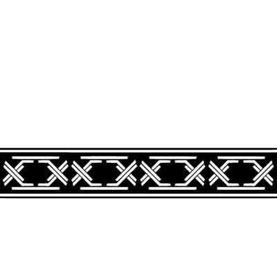 Silver Geometric Pattern On Black Border Minimalist