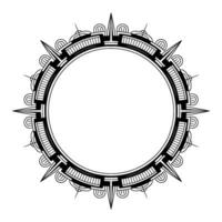 Art Deco Circle Frame, Black And White, Geometric, Empty Space For Text vector