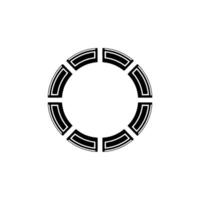 Abstract Black Circle Segmented On White Background vector