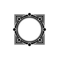 Elegant Art Deco Frame Black White Circular Square vector