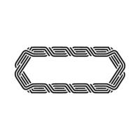 Geometric Octagon Frame In Minimalist Black And White Style vector