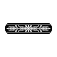 Minimalist Winter Snowflake Pattern On Black Border, Isolated vector