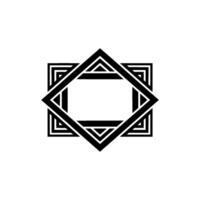 Geometric Black And White Emblem, Minimalist, Abstract vector