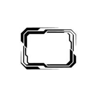 Futuristic Tech Frame Black White Abstract vector