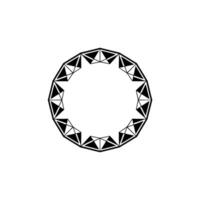 Geometric Mandala Minimalist Black And White Element vector