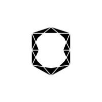 Geometric Hexagon Abstraction Black Triangles On White Background vector