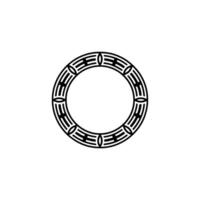 Minimalist Circular Ornament, Black And White, Abstract vector