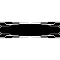 Tech Interface Banner Futuristic Black And White Abstract vector