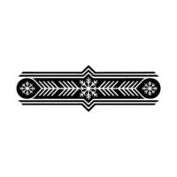 Minimalist Snowflake Border, Black And White, Winter Theme vector