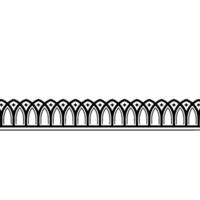 Elegant Black Gothic Border On White Background vector