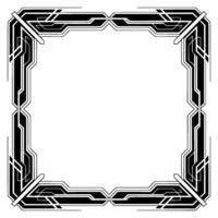 Art Deco Frame With Geometric Details, Elegant Border On White vector