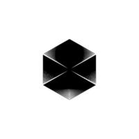 Abstract Geometric Hexagon Minimalist Black White vector