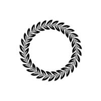 Minimalist Black Laurel Wreath On Cream Background vector