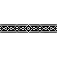 Geometric Black Border, Ornamental Pattern On White, Repeating Motif vector