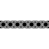 Minimalist Geometric Border With Black And White Circle Pattern vector