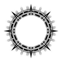 Abstract Black And White Circular With Spikes vector