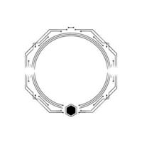 Futuristic Circuit Board Frame With Hexagon Element vector