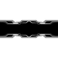 Tech Frame Black White Geometric Border Element vector