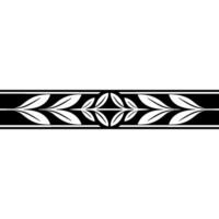 Elegant Black And White Leaf Pattern Border Minimalist vector