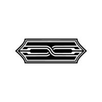 Abstract Geometric Intertwined Lines On White vector