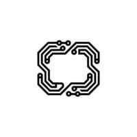 Minimalist Circuit Board Technology Digital Concept vector