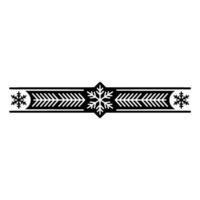 Winter Snowflake Border Black And White Ornament vector