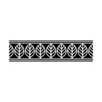 Black And White Leaf Border On White Background vector