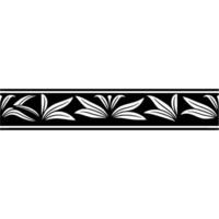 Art Deco Floral Border On White Elegant Element vector