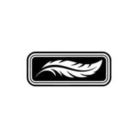 Elegant Feather Modern Emblem On A Light Background vector