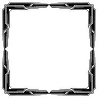 Art Deco Frame With Geometric Border On Gradient Background vector