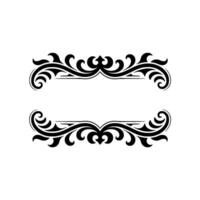 Elegant Black Ornate Border Frame Elements On White Background vector