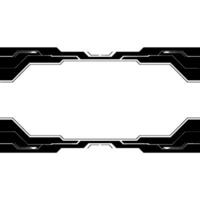Futuristic Tech Interface Frame, Black White, Minimalist vector