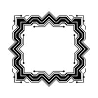 Techinspired Border Frame, Geometric Circuitry On White Background vector