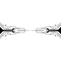 Minimalist Tech Background Symmetric Circuit On Light Gray vector