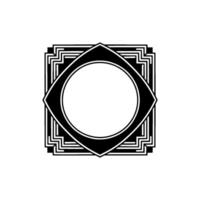 Art Deco Geometric Frame, Minimalist Elegant, Blank Center vector
