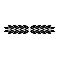 Minimalist Laurel Leaf Border, Black On White, Decorative Element vector