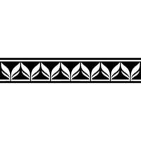 Minimalist Geometric Foliage Border, Monochrome Element vector