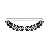 Elegant Laurel Wreath Frame In Black, Minimalist vector