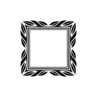 Elegant Black White Leaf Frame Element vector