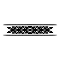 Abstract Leaf Motif Border, Monochrome vector