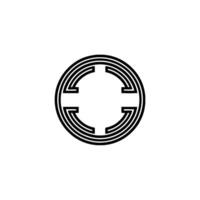 Minimalist Circular Geometric On White Background vector