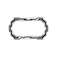 Futuristic Tech Interface Frame Black Outline On Light Grey vector