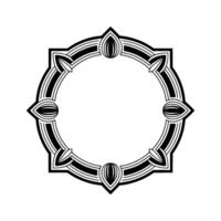 Geometric Circle Frame Art Deco Ornament On White Background vector