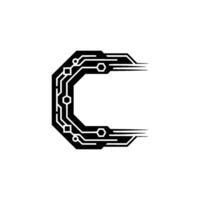 Circuit Board C Minimalist Tech vector