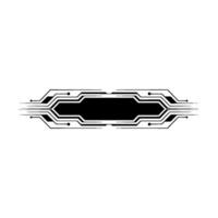 Futuristic Tech Circuit Banner Black On White Background vector