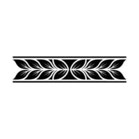 Elegant Black Leaf Ornament On White Background Decorative Element vector