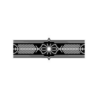 Minimalist Geometric Pattern Element Decorative Border In Black And White vector
