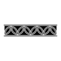 Geometric Black White Leaf Border Element, Minimalist vector