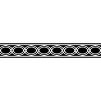 Geometric Black And White Oval Pattern Border On White Background vector