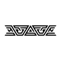 Geometric Line Pattern Border On White Background vector
